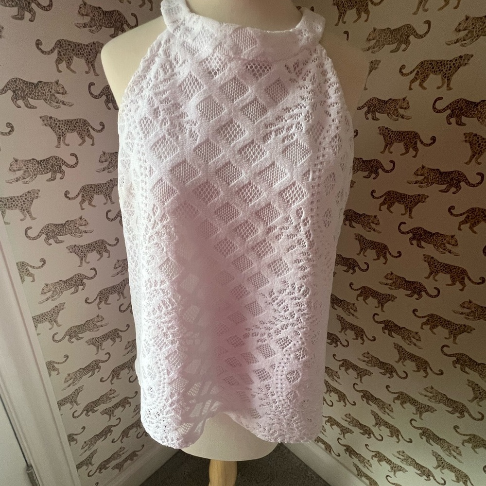 Lilly Pulitzer White High Low Sleeveless Tank Top